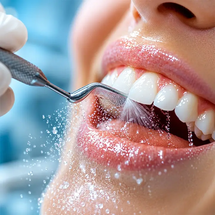 Professional dental cleaning and scaling treatment for healthy gums